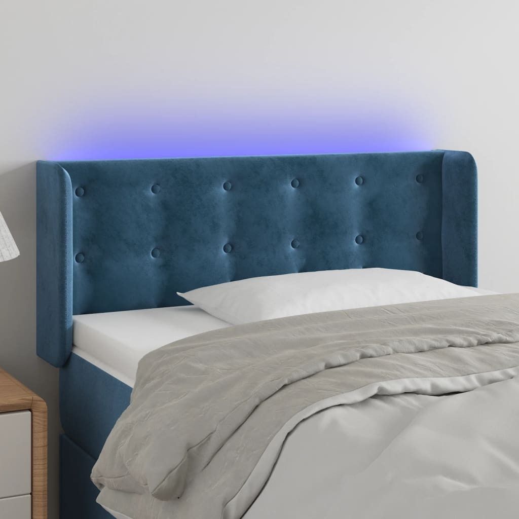2025 cloris LED Kopfteil Dunkelblau 103x16x78/88 cm Samt - Kopfteile Sale7663402 3parcel