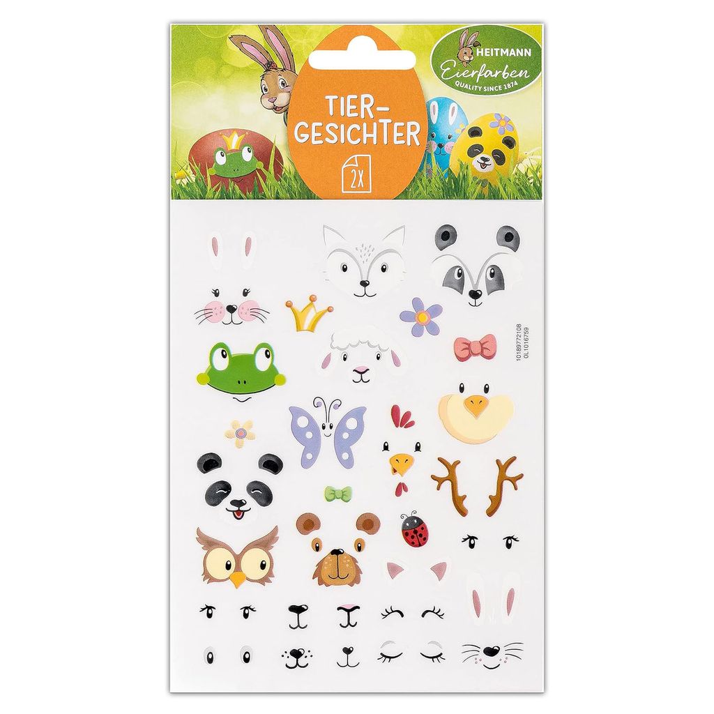 HEITMANN Sticker Ostern Tiergesichter 2 Bögen sortierte Produktbild 