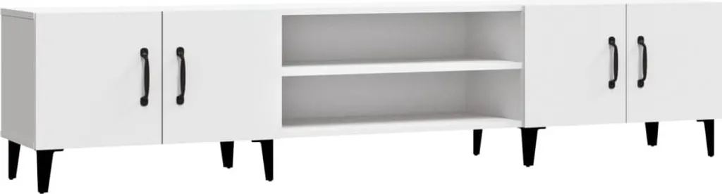 Mobile TV Bianco Legno 180cm | Arredo Soggiorno Minimal Chic