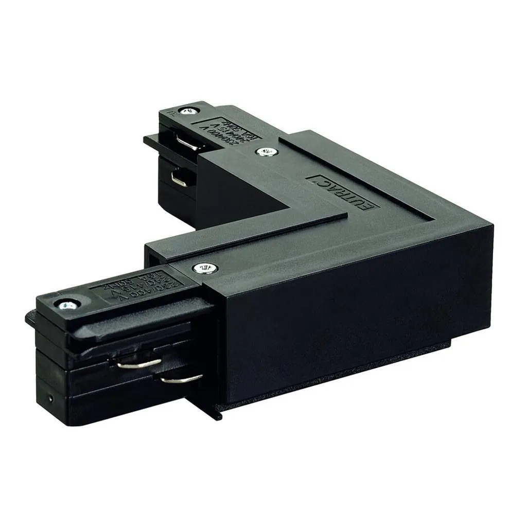 Jonction d'angle noir pour rail de spots triphasé Eutrac 145680
