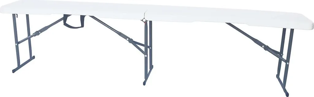 Banc de brasserie pliable blanc 183 cm assise longue pour traiteur