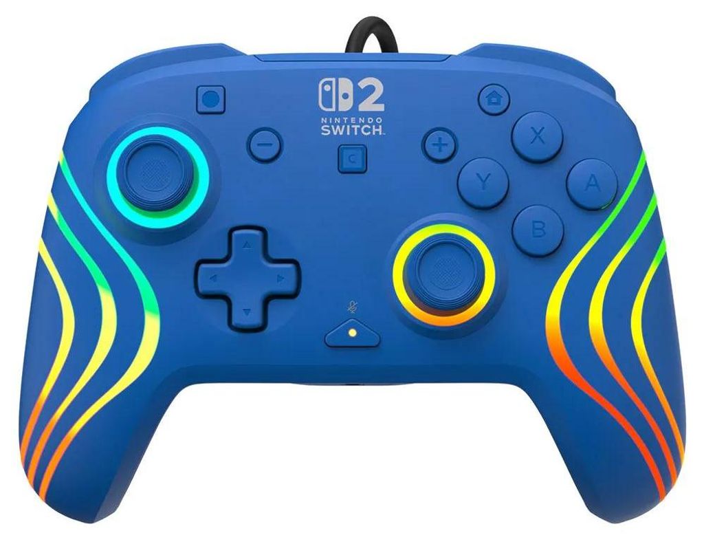 Turtle Beach Afterglow Wave Blau Kabelgebundener RGB-Gaming-Controller Offiziell lizenziert für Nintendo Switch 2, Gamepad, Nintendo Switch, Ninte...