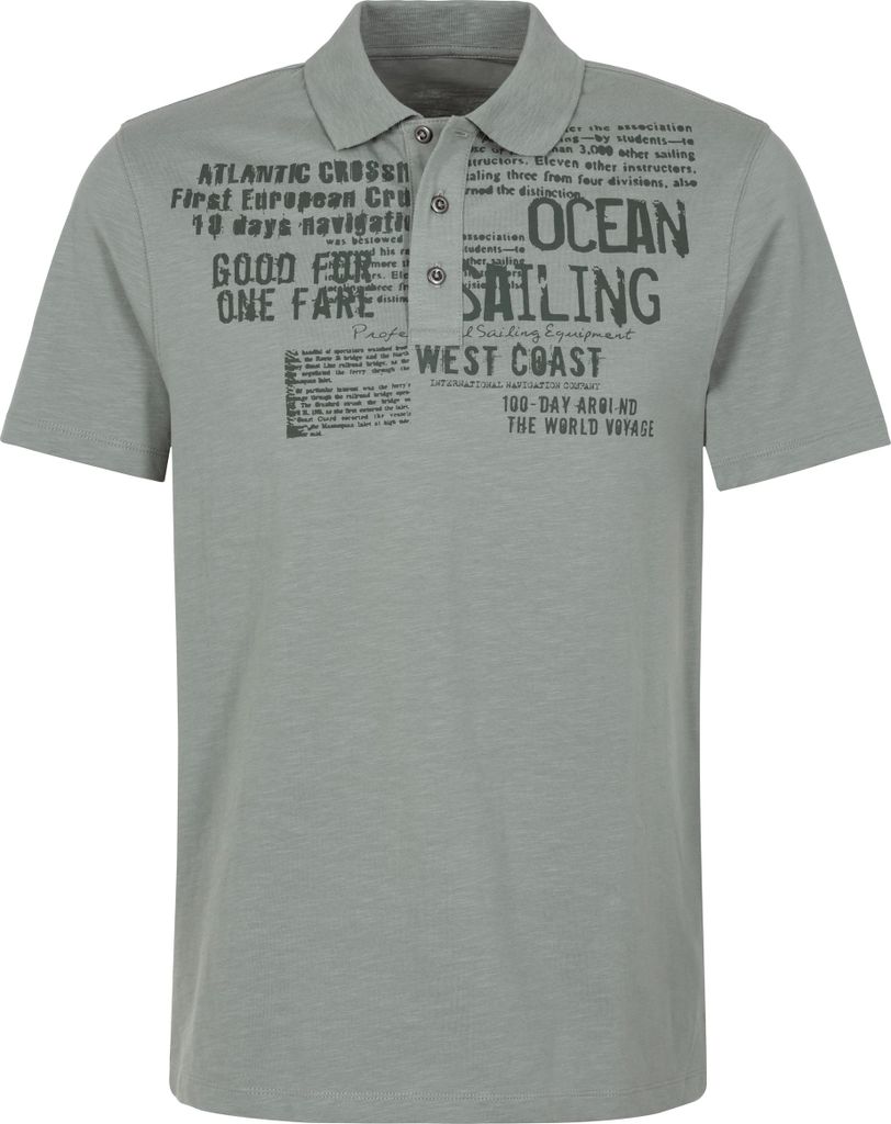 JOHN DEVIN Poloshirt mit Print salbei Größe XL
