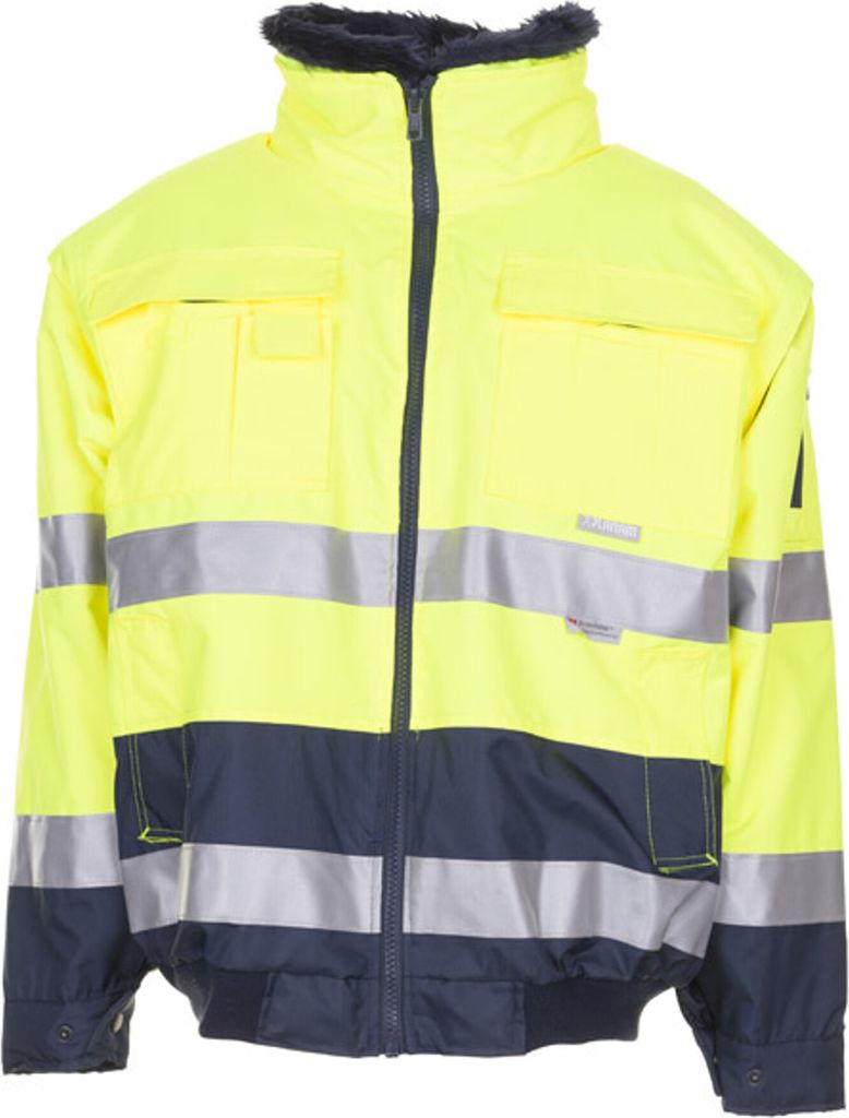 Größe 4XL Herren Planam Warn-/Wetterschutz Comfortjacke 2-farbig gelb marine Modell 2047