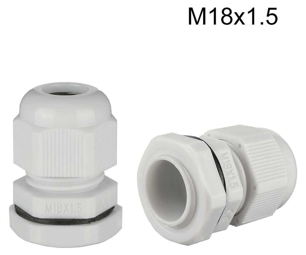2 Stš¹ck Kabelverschraubung M18, Kabeldurchfš¹hrung Wasserdicht IP68 Nylon verstellbare Kabelverbinder fš¹r Kabel und Verteilerdosen verwende...