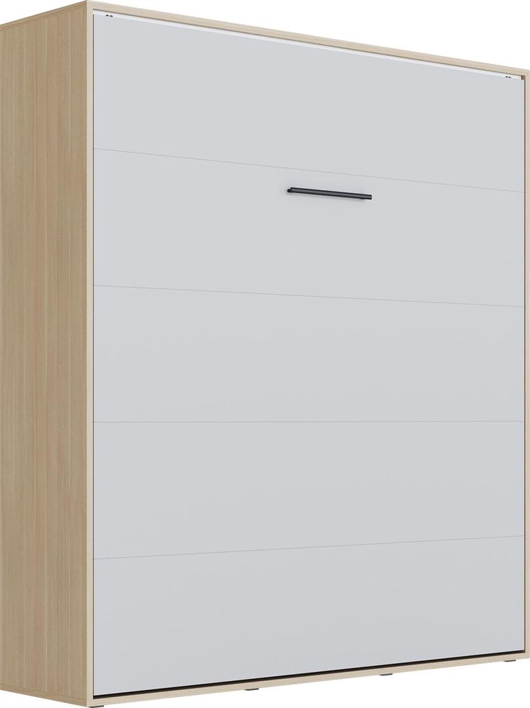 SMARTBett Schrankbett M3 Vertikal 180x200 Kaiserberg Eiche/Perlgrau mit Polsterrahmen ohne Zusatzoption