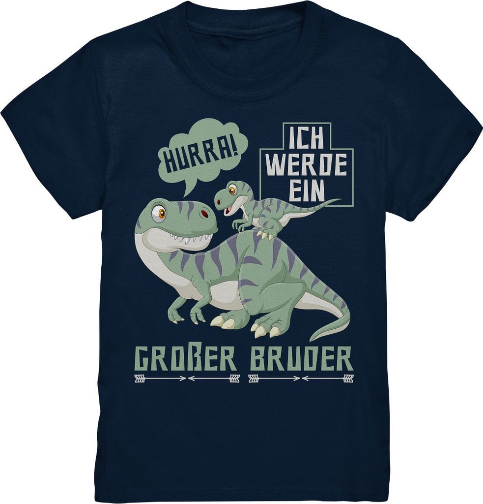 Dino Großer Bruder T-Shirt – Navy / 98/104 (3-4) Produktbild 