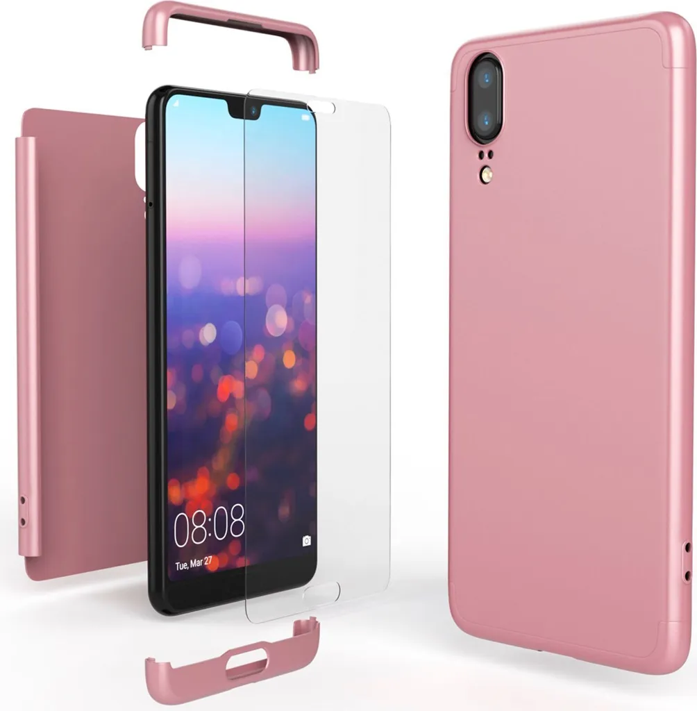 Custodia NALIA per Huawei P20: Protezione 360 Gradi Oro Rosa