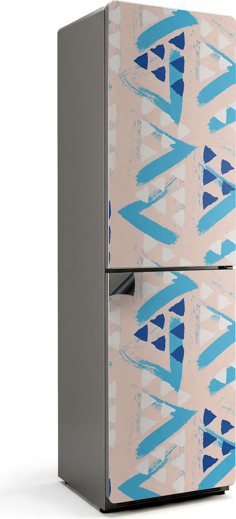 Abstraktes Geometriemuster – Magnetische Kühlschrank Abdeckung – Dekorfolie magnetisch Küche – Kühlschrank Magnet Deko – selbstklebende ...