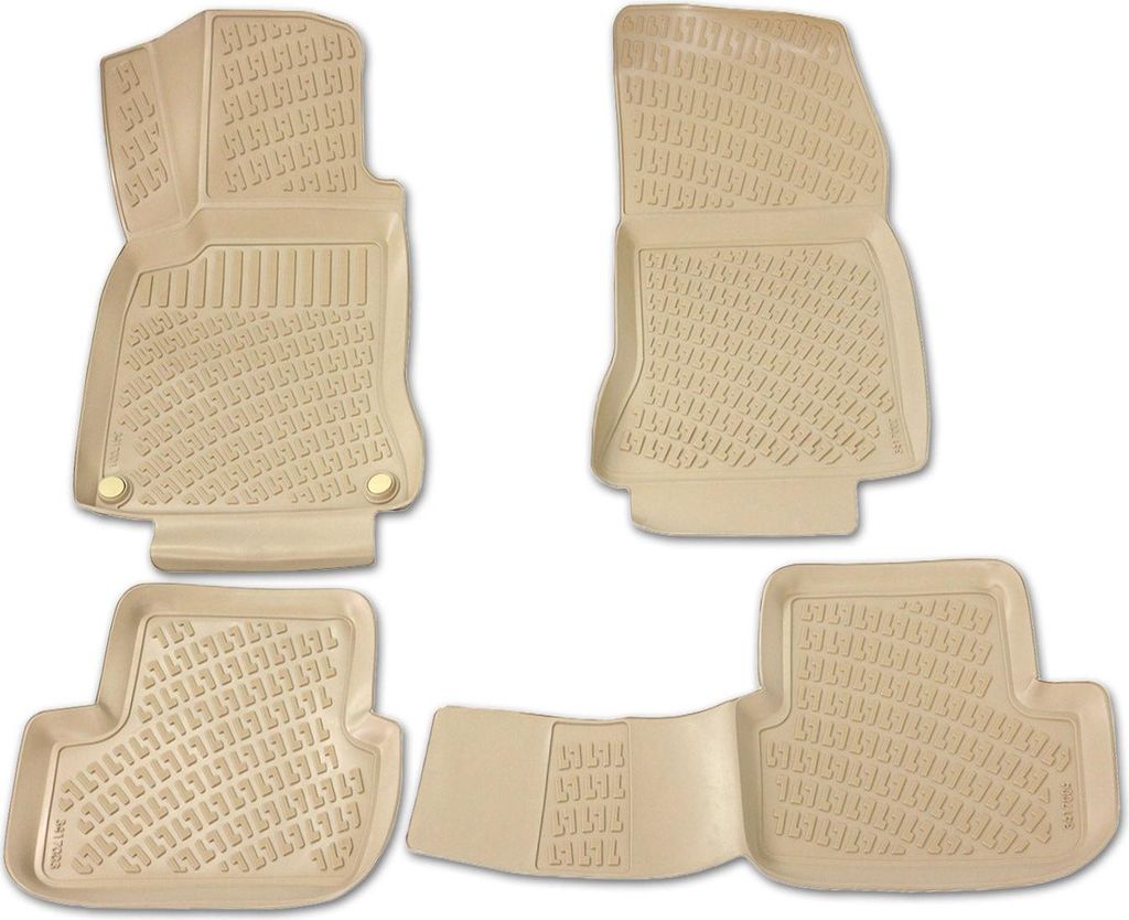 Fußmatten 3D Gummimatten für Mercedes A Klasse W177 2018-2025 Gummi TPE Beige 4x
