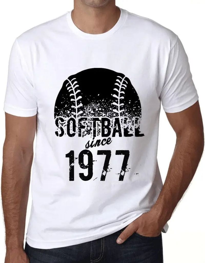 Herren Grafik T-Shirt Softball seit 1977 – Softball Since 1977 – Geschenk 47. Geburtstag Jahrestag 47 Jahre Jubiläum 47 Jährige Mann Jahrgang...