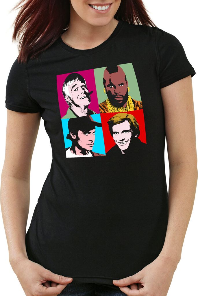 style3 Das Team Damen T-Shirt minivan a hannibal murdock, Farbe:Schwarz, Größe:M