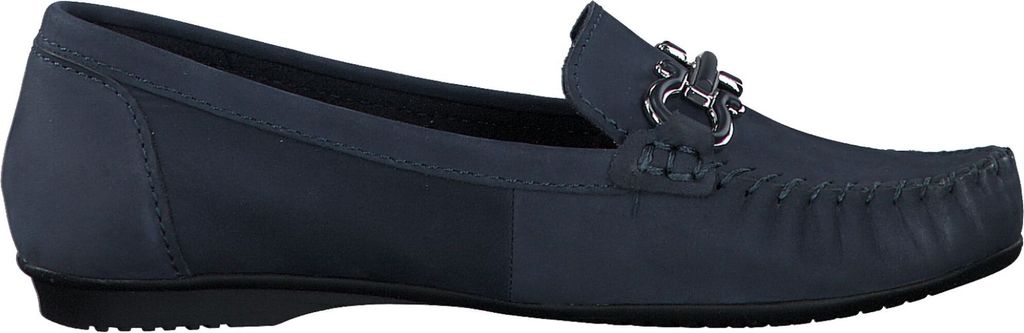 MARCO TOZZI Damen Slipper Leder Zierspange Mokassin 2-24203-42, Größe:39 EU, Farbe:Blau