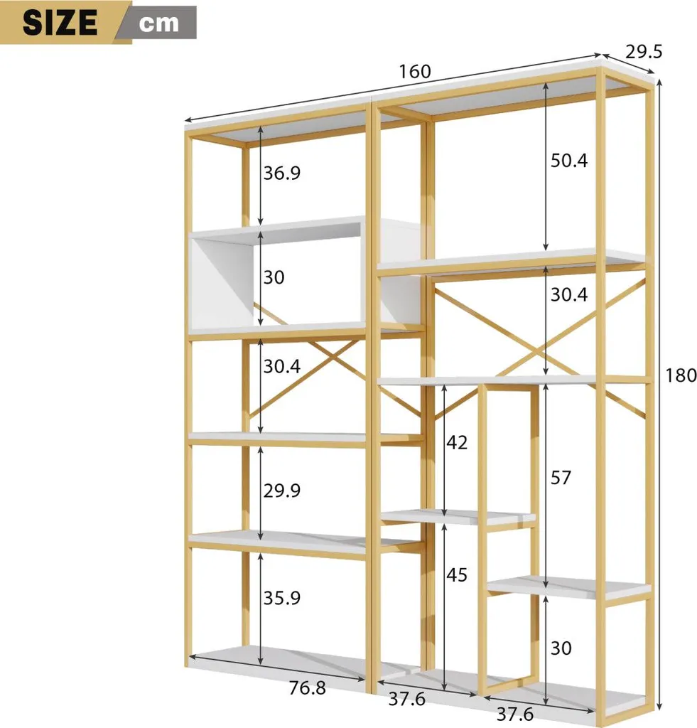 Étagère bibliothèque robuste et facile à monter - Solution rangement 180cm - 6