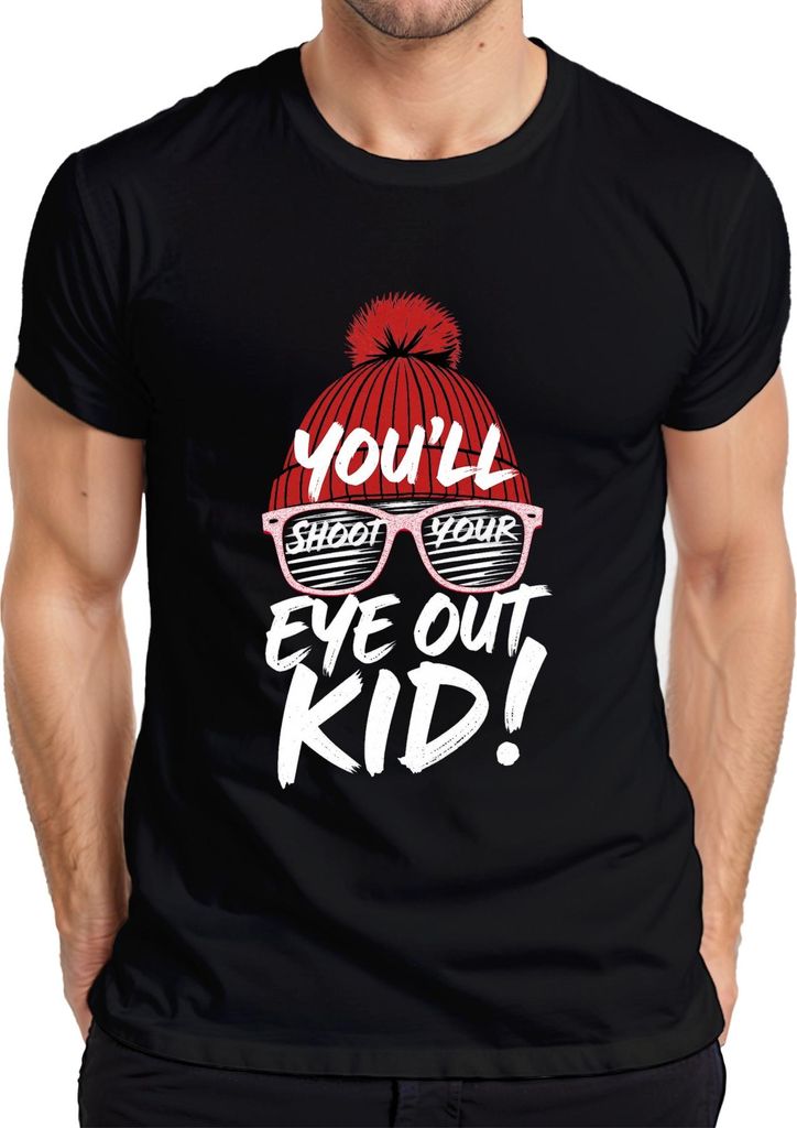 You'll shoot your eye out Kid Kultfilm Weihnachten Mütze Retro Herren T-Shirt, Schwarz, L