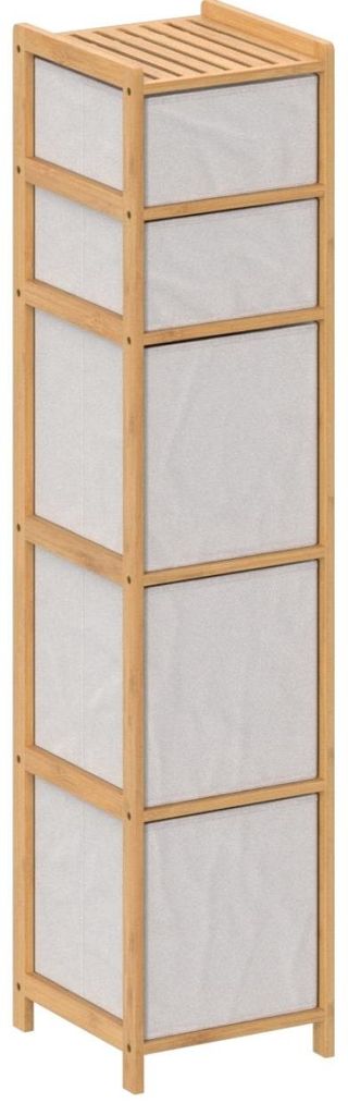 Scaffale con 5 cestini "tidy box" in bambù marrone - 5 five Immagine del prodotto 