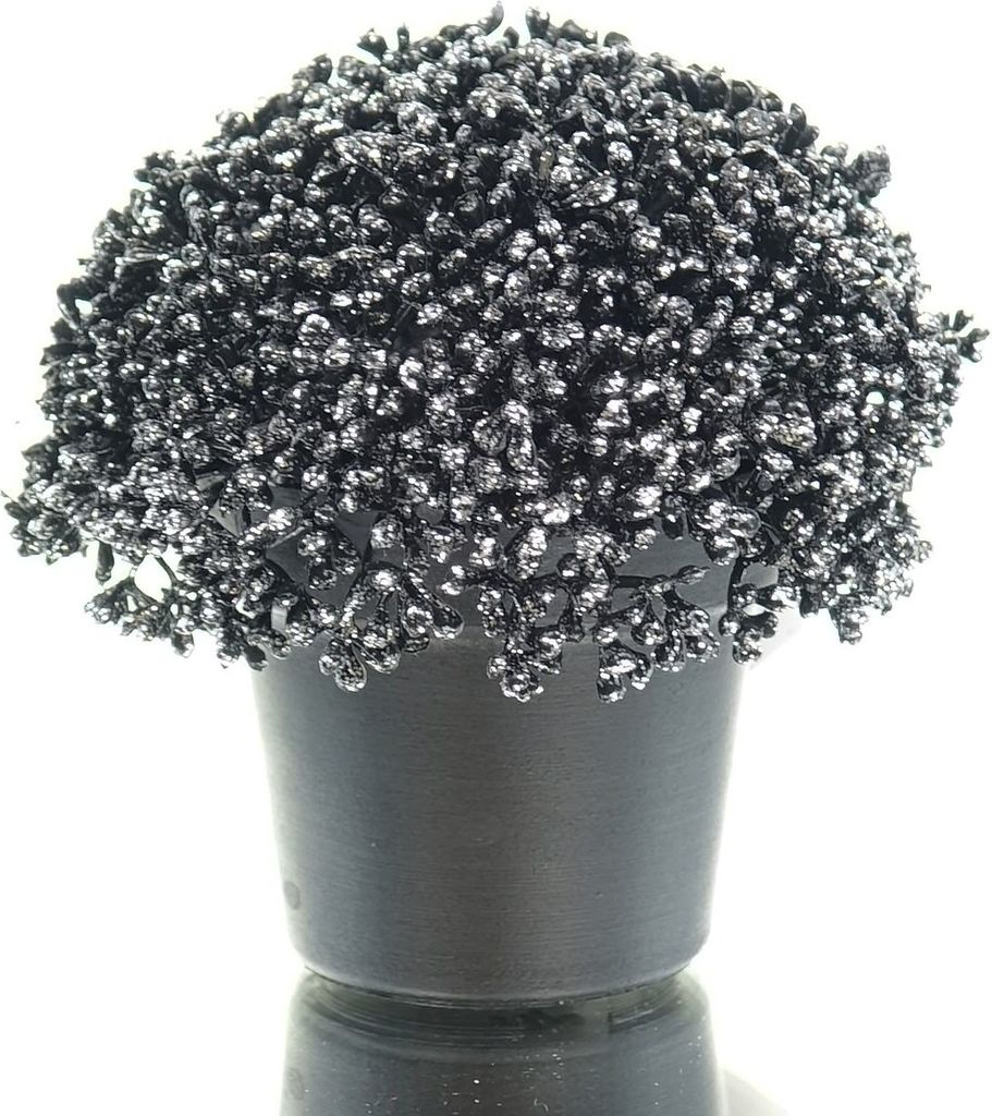GASPER Weihnachtsdeko Sedumtopf Schwarz geeist Ø 11,5 cm - Kunstpflanzen