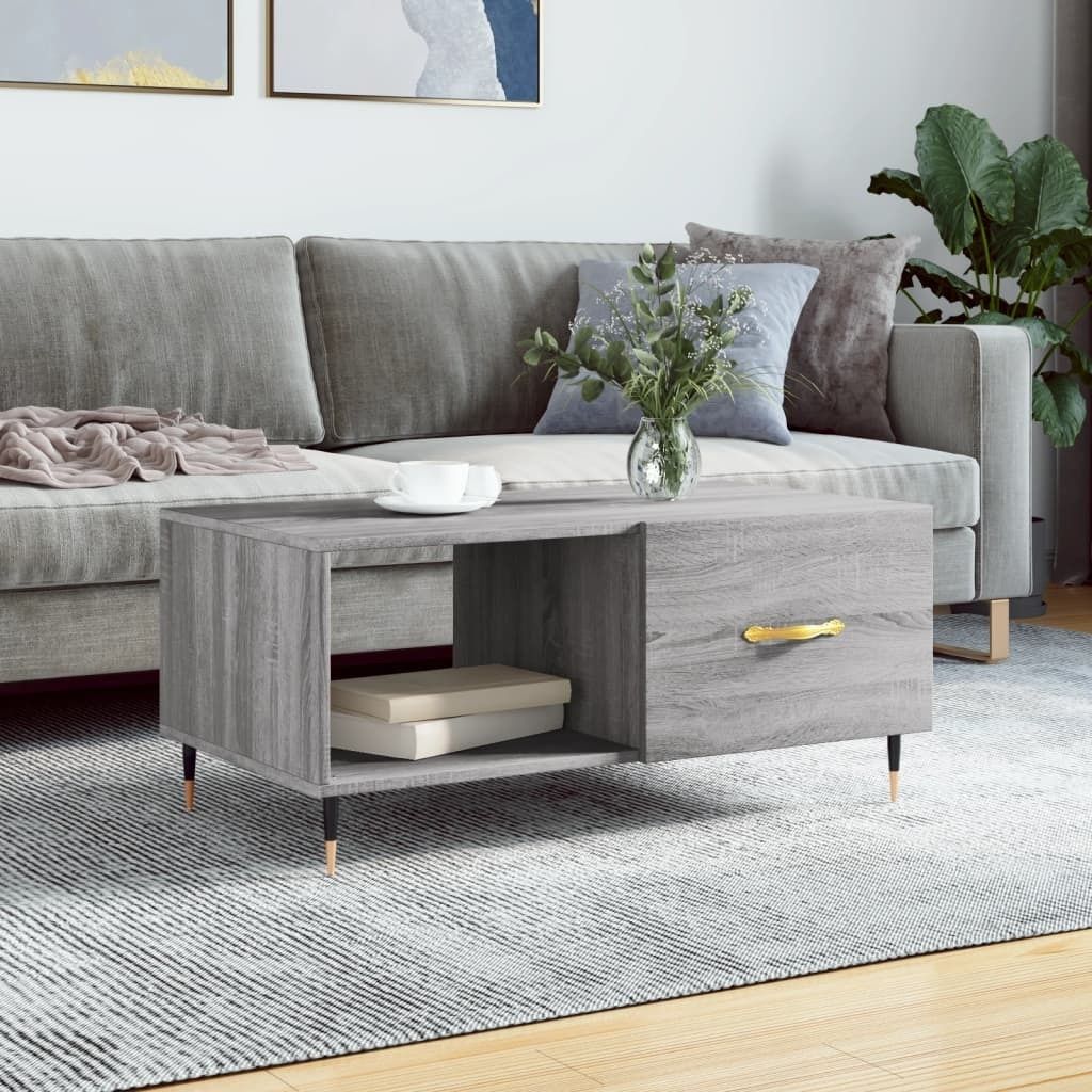 Maison Exclusive - Couchtisch Grau Sonoma 90x50x40 cm Holzwerkstoff