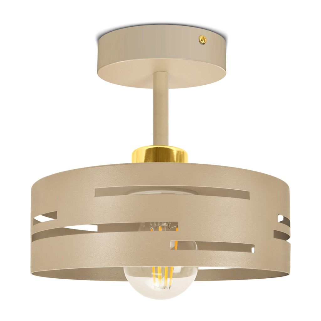 LUXOLAR Deckenleuchte E27 Beige Gold Plafond Laserschirm Produktbild 