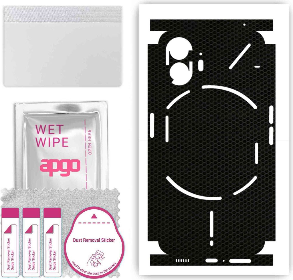 apgo Rückseite + Seiten Schutzfolie, Skin, kompatibel mit Nothing Phone 2, Hinten Displayschutzfolie aus Vinylfolie, kratzfest, einfache Montage -...