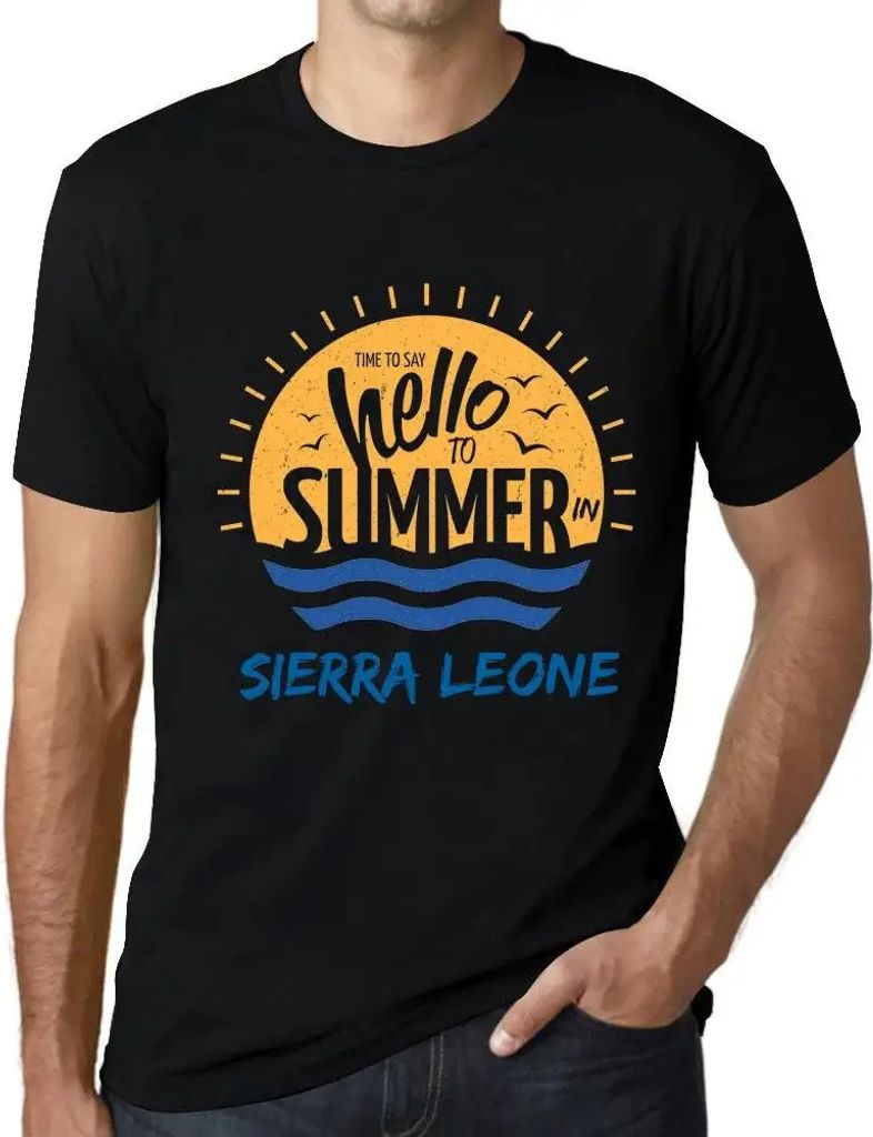 Herren Grafik T-Shirt Zeit dem Sommer in Sierra Leone Hallo zu sagen – Time To Say Hello To Summer In Sierra Leone – Öko-Verantwortlich Vintage
