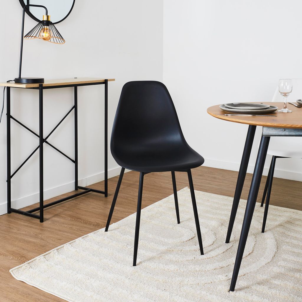 Chaise - HOME DECO FACTORY - Gustav - Noir Image du produit 