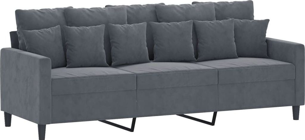 3-Sitzer-Sofa Dunkelgrau 180 cm Samt