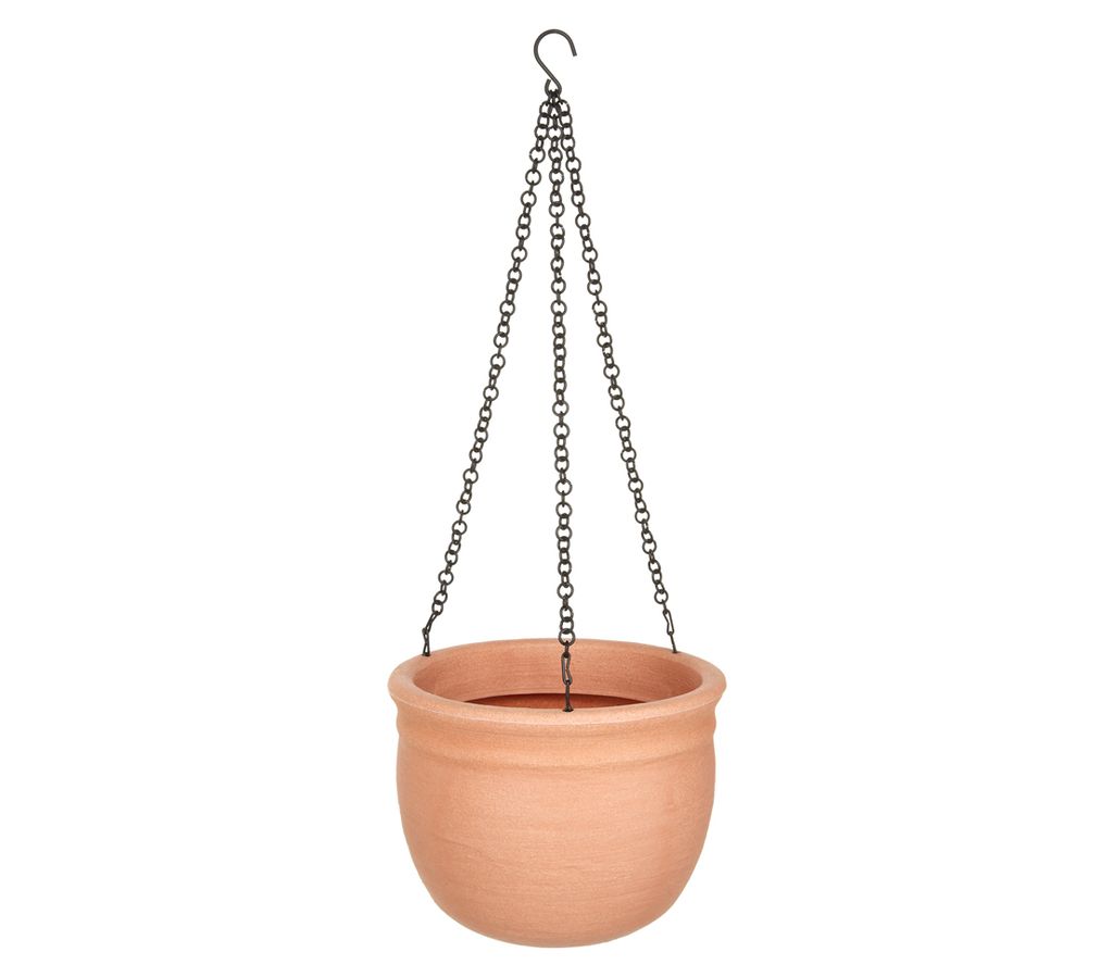 Vasar Blumenampel, Hängeampel frostbeständig, Ø 25 cm, Höhe 19 cm, Kunststoff, orange/terrakotta