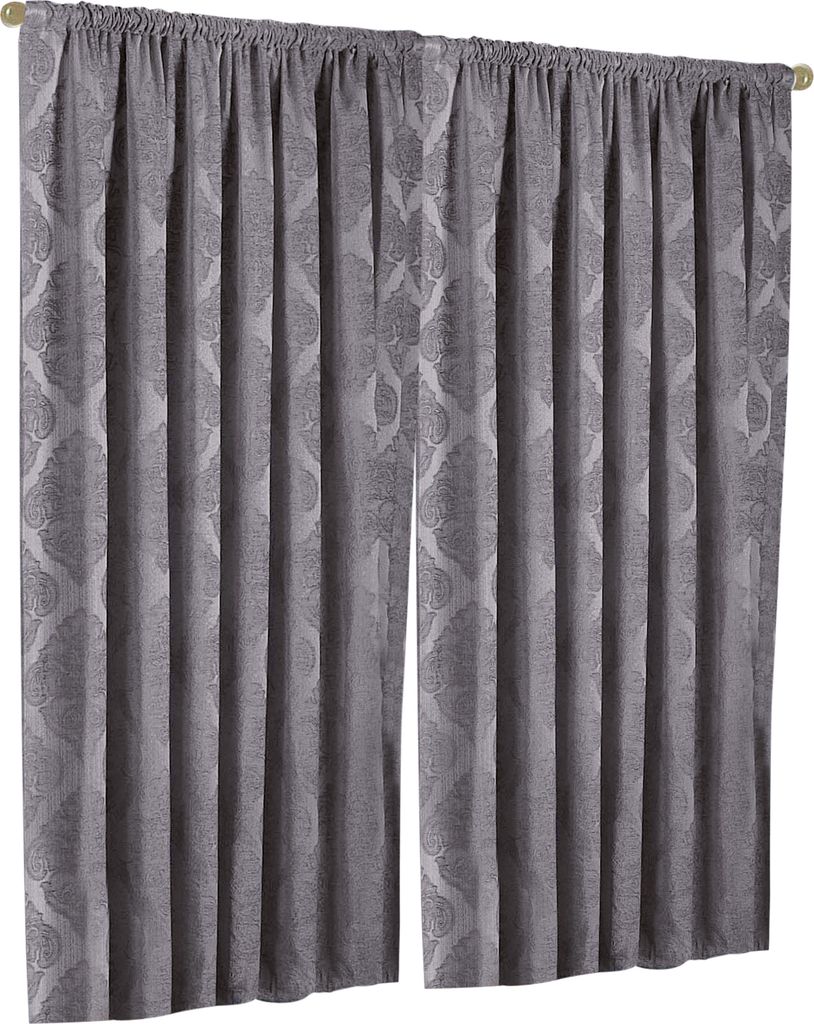 Riva Home Winchester Falten-Vorhänge RV965 (168x183cm) (Silber)