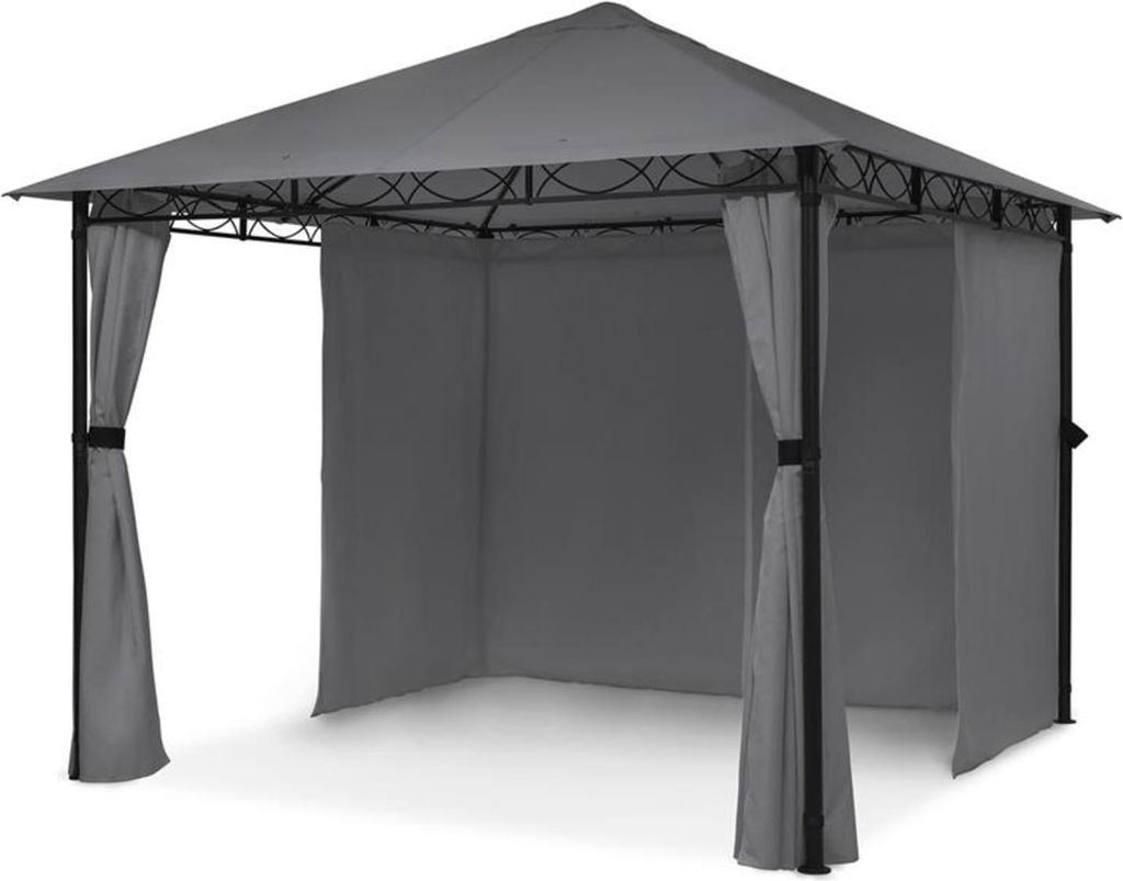 Blumfeldt Mondo - Pergola Partyzelt Gartenzelt Gazebo, Größe: 2,95 x 2,6 x 2,95 m (BxHxT), 4 Seitenteile, EasyMount Concept, Witterungsschutz: UV...