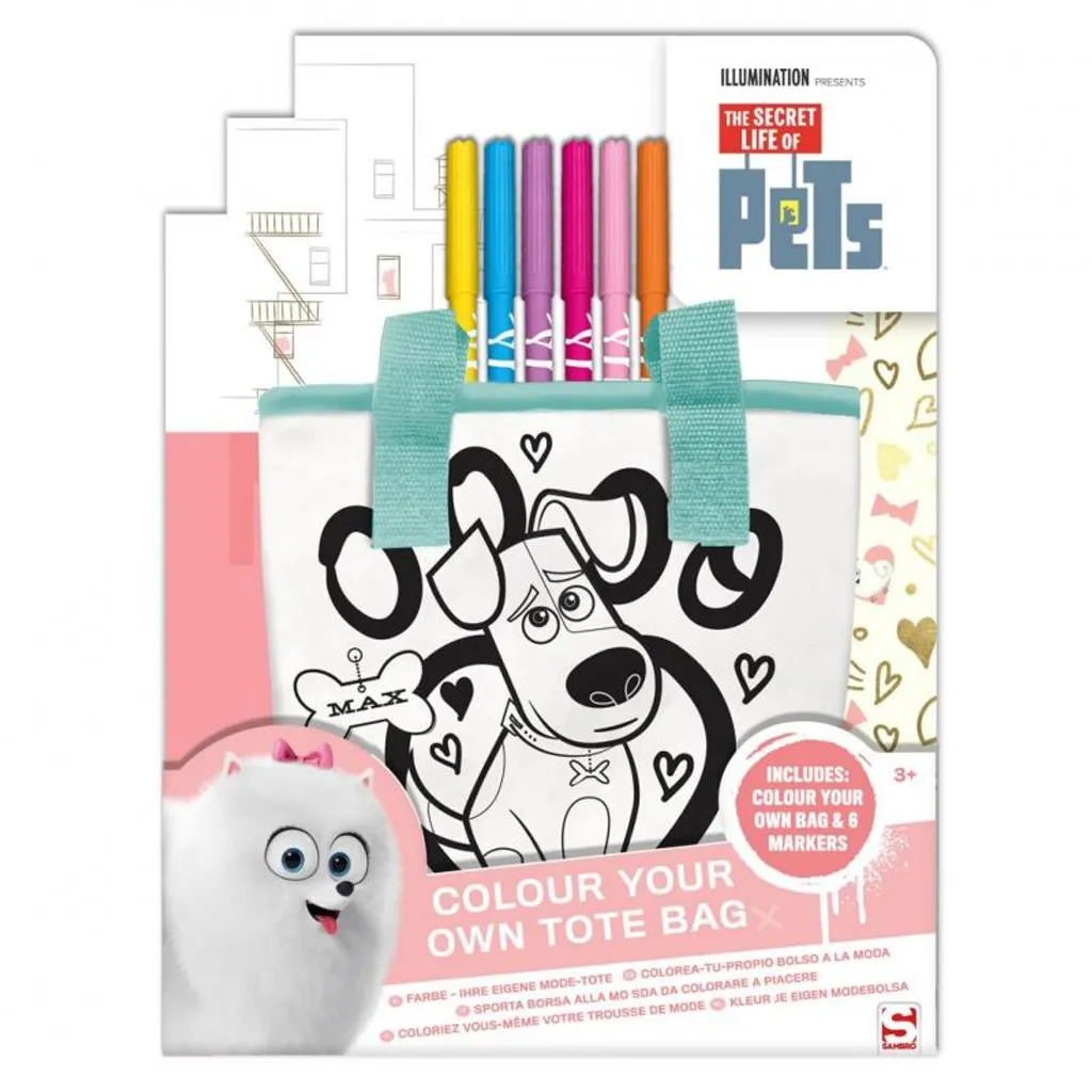 Kit sac à colorier Secret Life of Pets SLP-4146-BN lavable et créatif