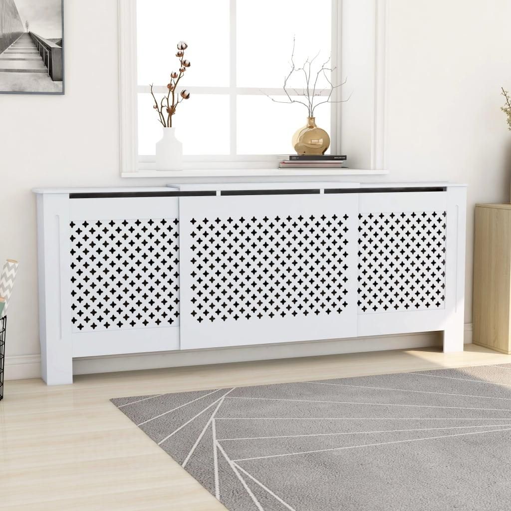 vidaXL Panele grzejnikowe MDF białe 205 cm Zdjęcie produktu 
