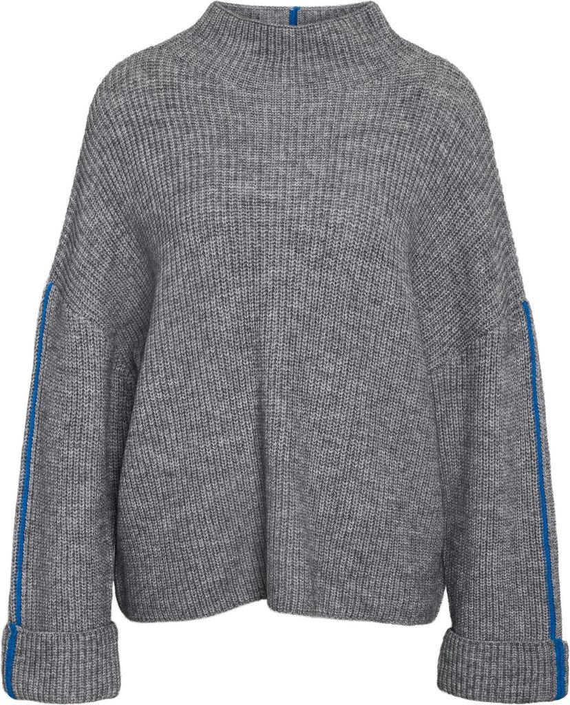 NOISY MAY Strickpullover mit Rippstruktur und Kontrastnähten Größe: S