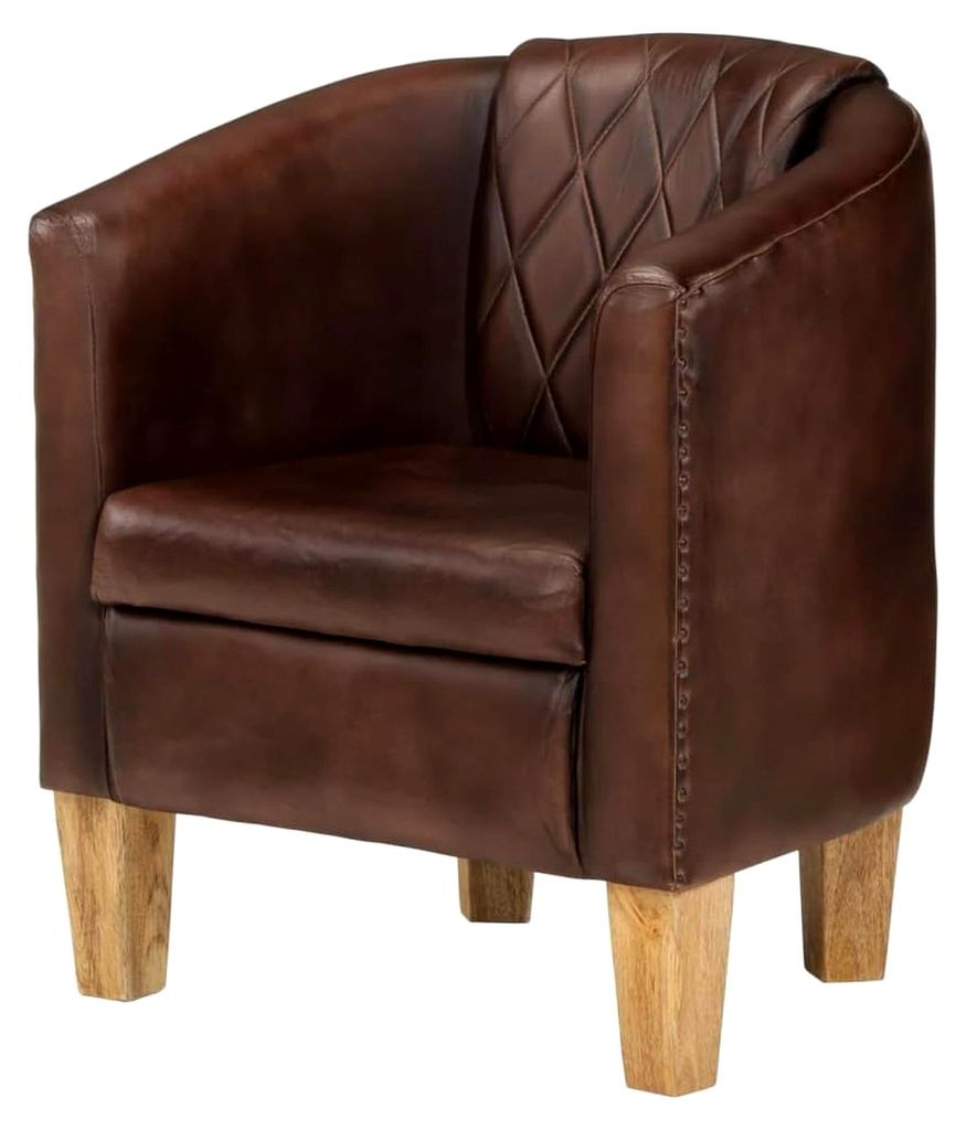 Cocktailsessel Clubsessel Echtleder Vintage Loungesessel Armsessel Lesesessel Klein Relaxsessel Leder Bürosessel Ledersessel Einzelsessel