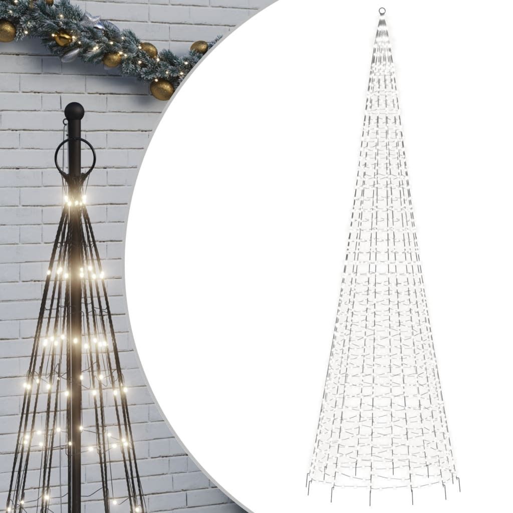 vidaXL Choinka LED na maszt 1534 diody LED zimna biel 500 Zdjęcie produktu 
