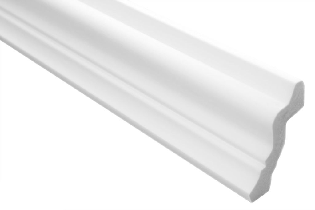 Zierleisten 20 cm Musterstück E-31 | leicht und stabil | extrudiertes Styropor | Stuckprofile | Decken-/ und Wandübergang | modern weiß | dekora...