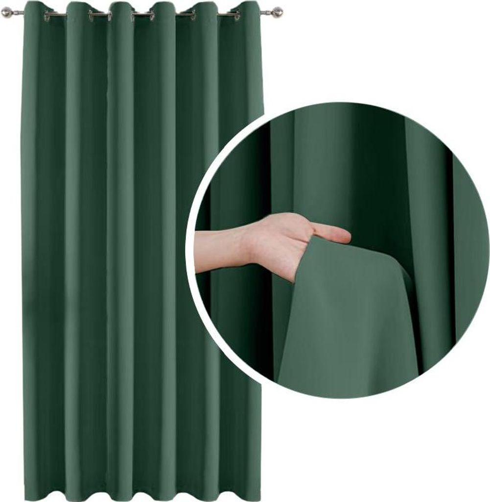 Rideau occultant opaque à 90 % – Vert foncé, tissu très Image du produit 