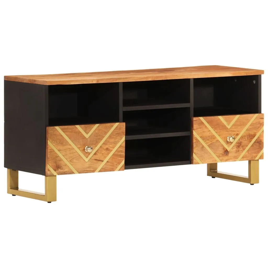 Offerta Mobile TV SYFAX 100x33,5x46 cm Legno Mango Massiccio
