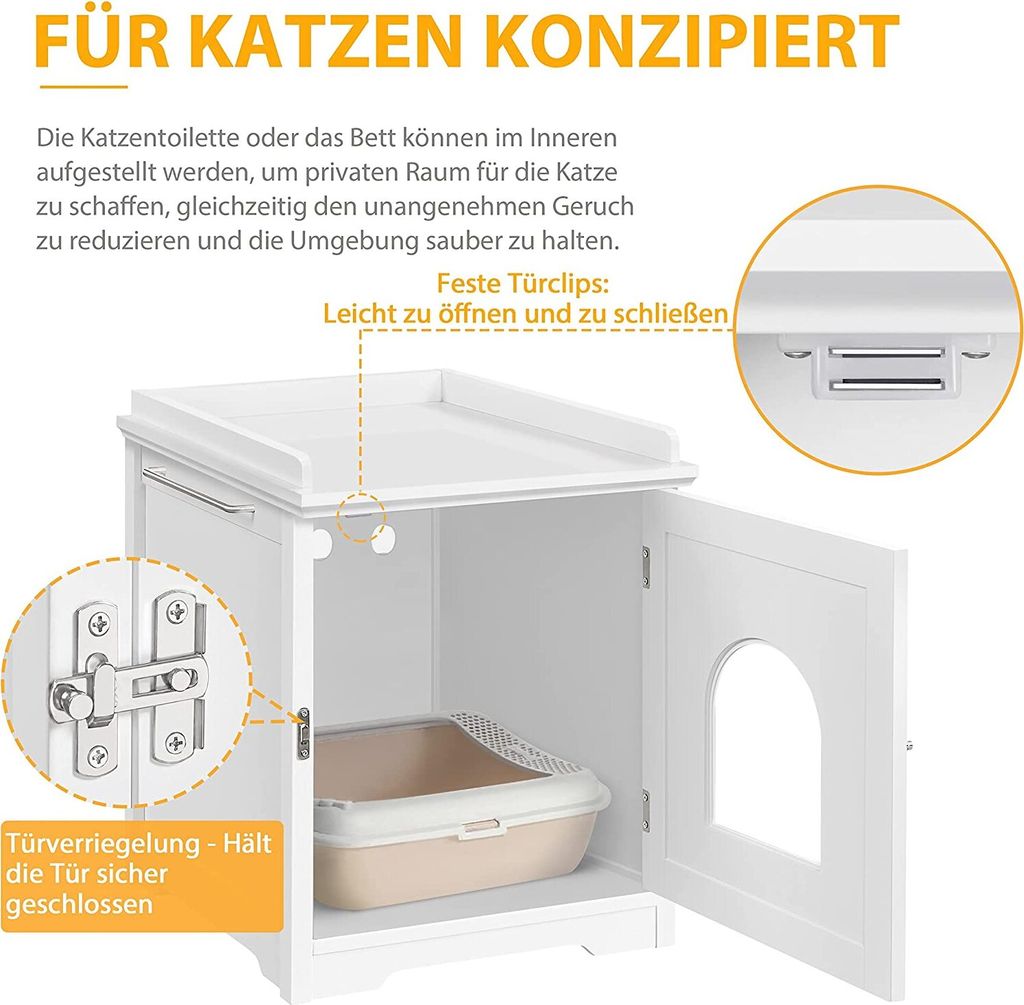 Yaheetech Katzenklo Schrank, Katzentoilette, Katzenhaus mit Produktbild 6