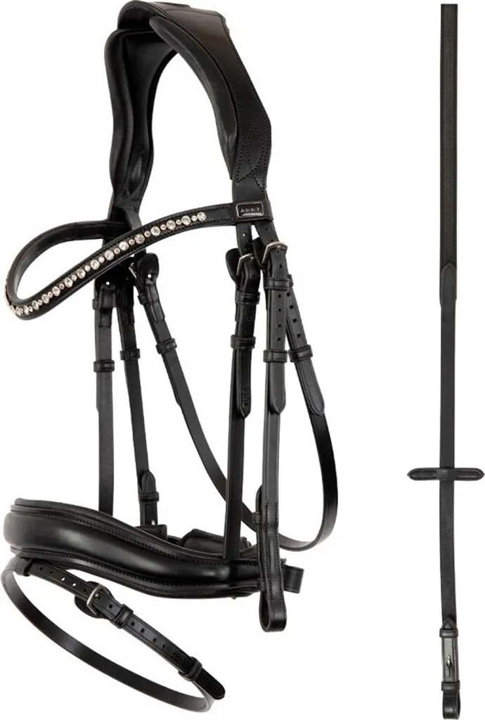 ANKY Bridon ATH19003 Comfort Line Noir Complet pour Cheval de Sport