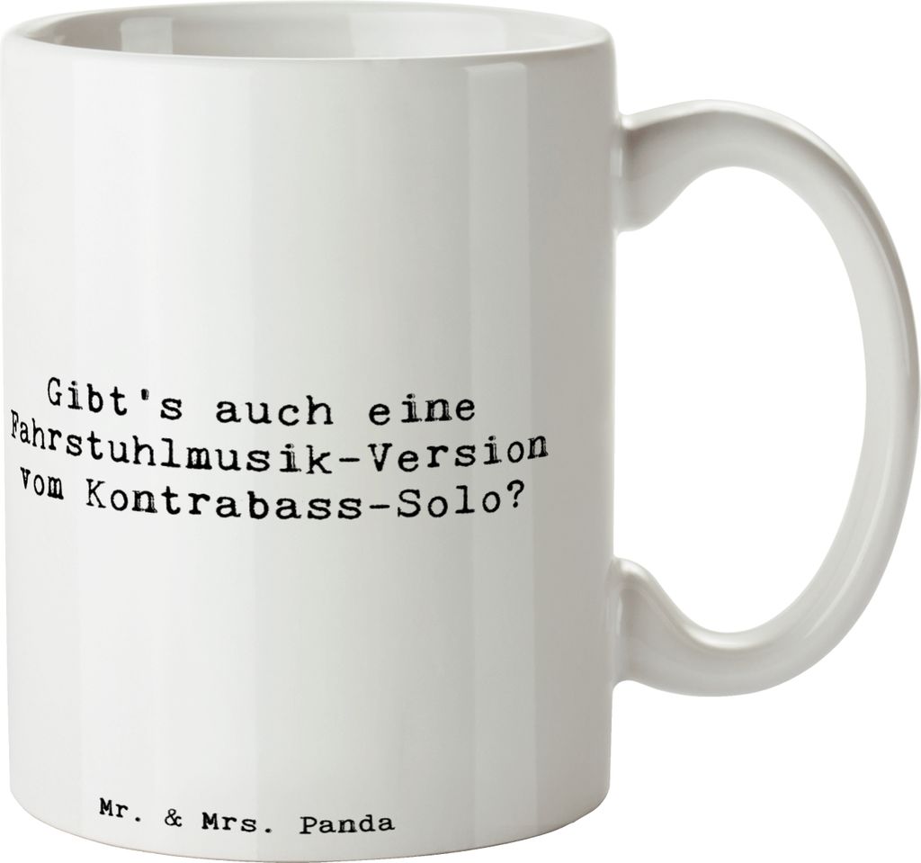 Mr. & Mrs. Panda Kaffeebecher Spruch Kontrabass Solo - Weiß - Geschenk, Kaffeetasse, Streichinstrument, Musik, Musiker, Tasse, milchkaffeetasse, J...