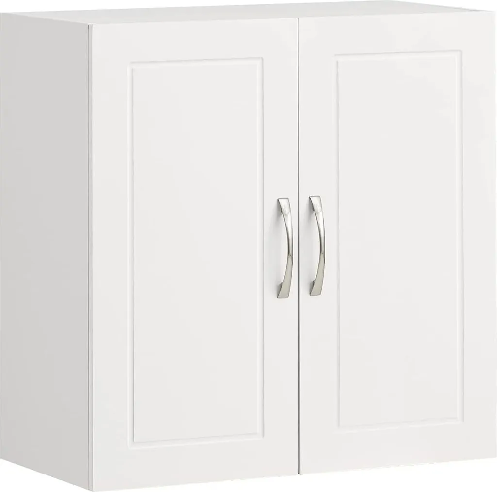 Armoire murale de salle de bain blanche compacte avec porte battante