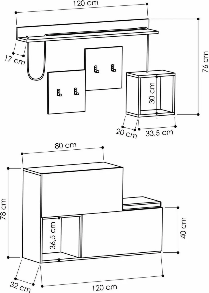 Meuble d'entrée étroit Libeccio Anthracite : Fini le désordre !