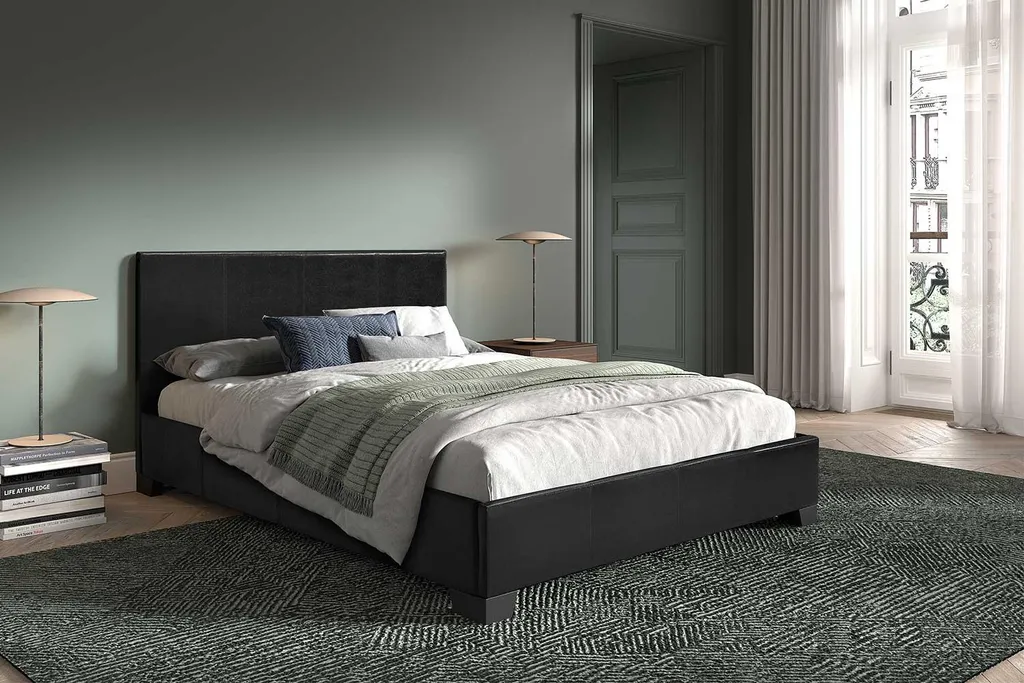 Lit double Miro 140x200 noir - Structure design avec cadre robuste - 3