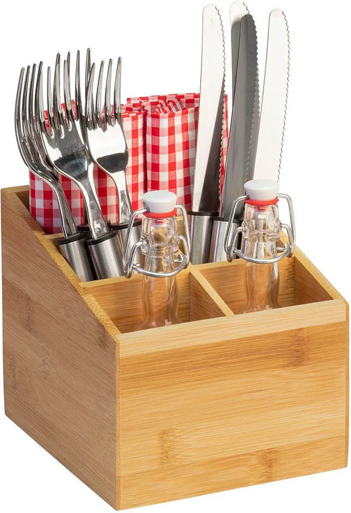 Rangement couverts en bambou résistant avec 5 compartiments - 16