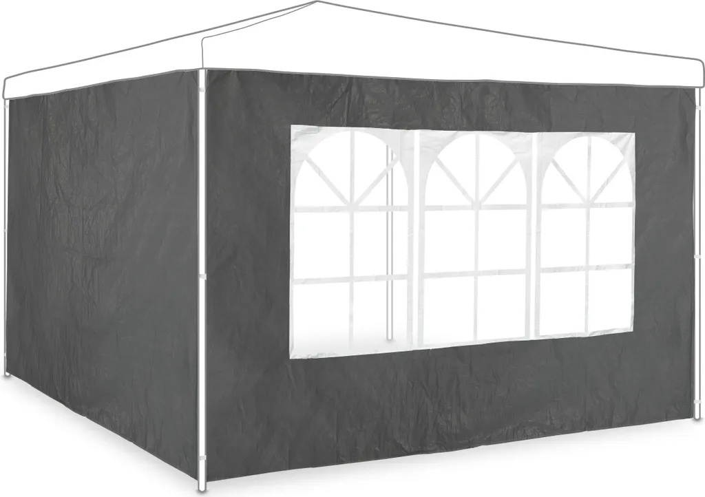 Paroi de Rechange pour Pavillon contre le Vent, Lot de 2 Rideaux Gris PE