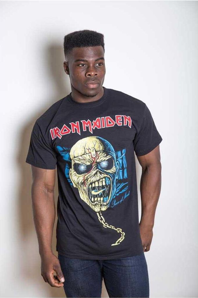 Iron Maiden - "Piece of Mind" T-Shirt für Herren/Damen Uni RO2010 (L) (Schwarz)
