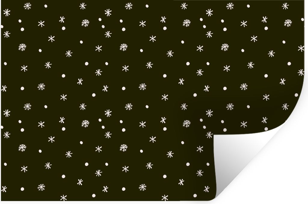 MuchoWow Wandtattoo Wandsticker Wandaufkleber Schnee - Winter - Schwarz 60x40 cm Selbstklebend und Repositionierbar - Wierderverwendbar - Selbstk...