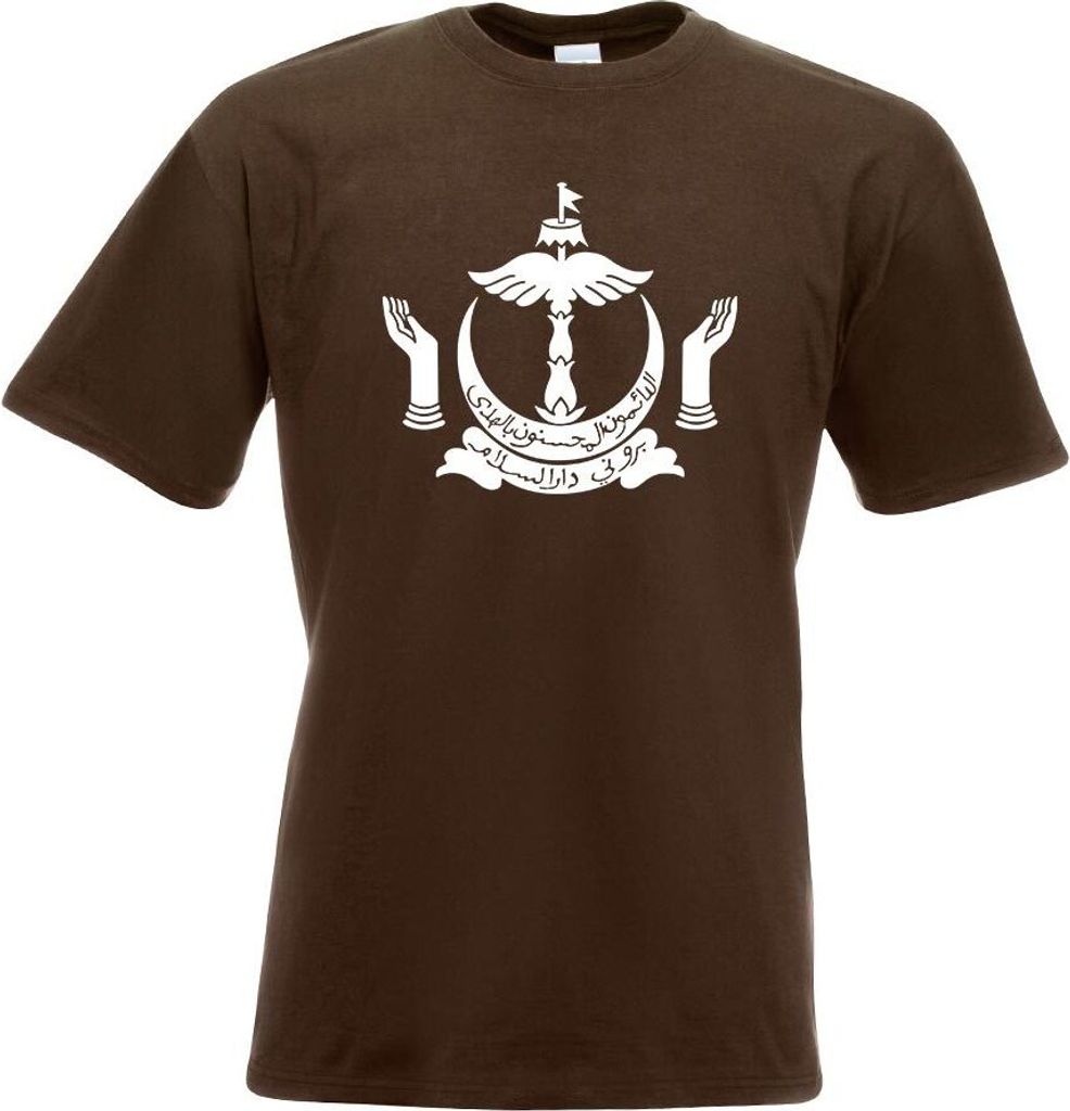 Kiwistar - T-Shirt - Chocolate - Brunei Wappen Motiv Bedruckt Funshirt Design Print - mit Motiv Bedruckt - Funshirt Design - Sport - Freizeit - Her...