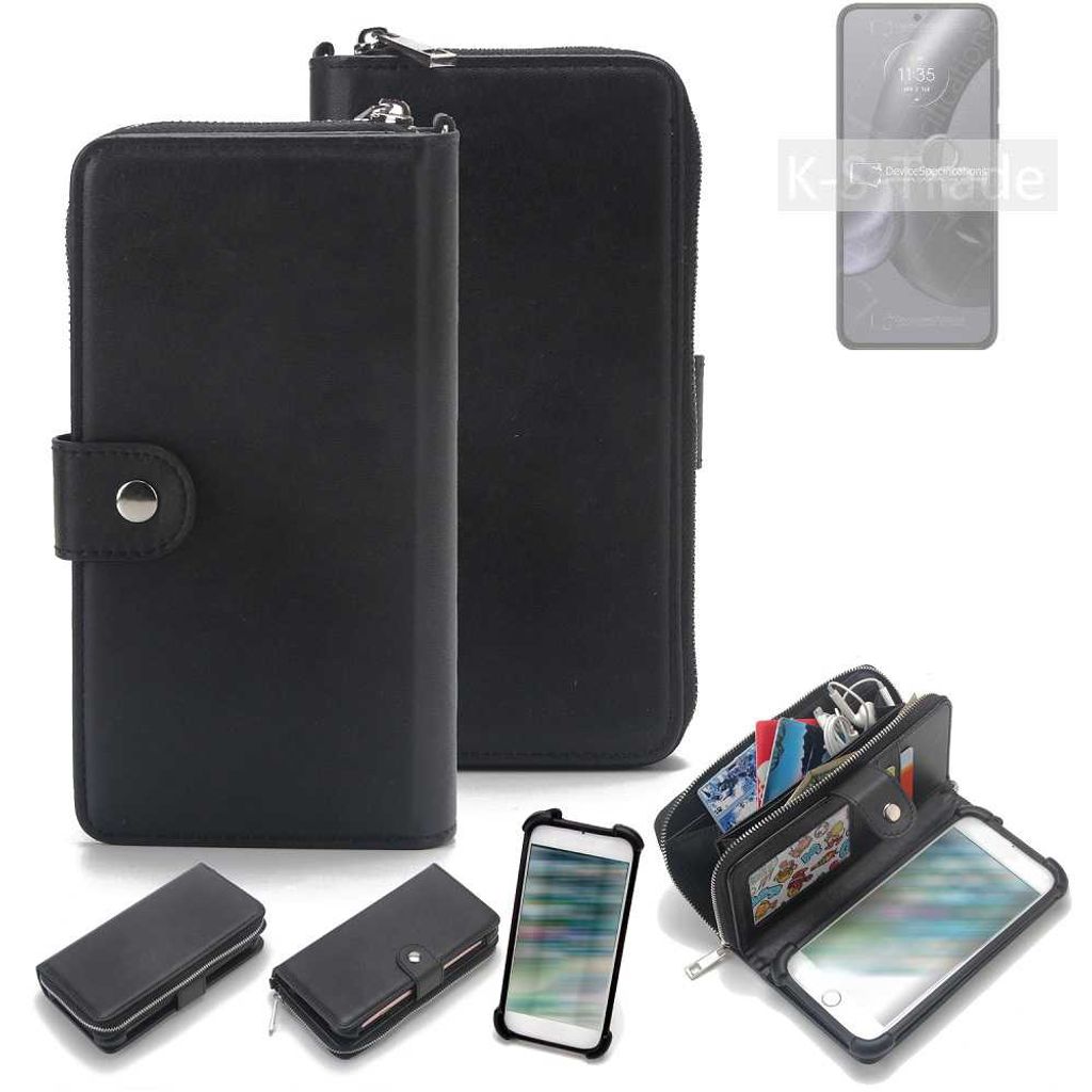 K-S-Trade 2in1 Handyhülle Schutzhülle kompatibel mit Motorola Edge 30 Neo & Portemonnee Cover Handy Hülle Case Etui Geldbörse Wallet Bookstyle